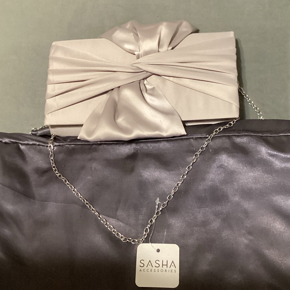 Blush Satin Knot Clutch